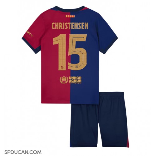 Dječji Nogometni Dres Barcelona Andreas Christensen #15 Domaci 2024-25 Kratak Rukav (+ Kratke hlače)